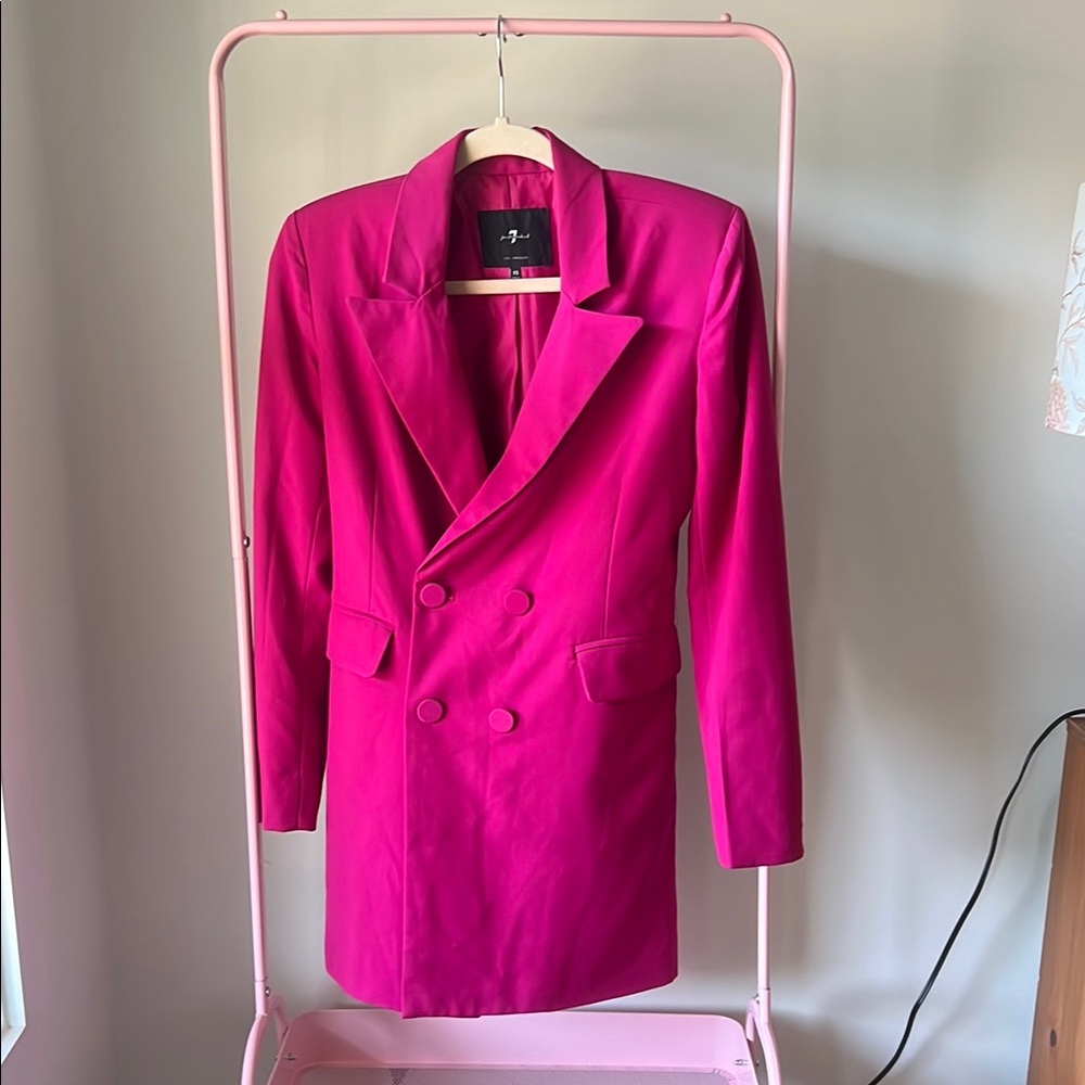 7 for all mankind hot pink blazer dress